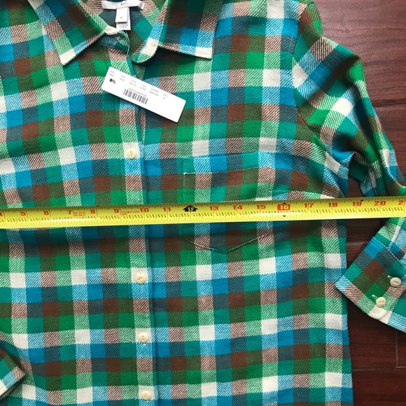 New NWT J. Crew Women's Boy Fit Button Down Flannel Shirt Pacey Plaid Sz 6 tjd - Picture 6 of 11
